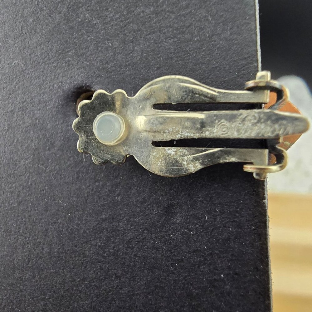 Vintage Renoir Copper 3 Musical Notes Clip-On Earrings - Picture 7 of 9